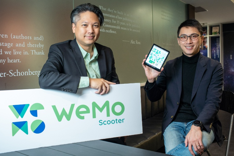 圖／WeMo Scooter（威摩科技）共同創辦人暨副董事長吳昕霈(左)、執行長劉于遜(右)。