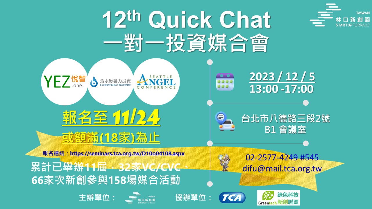 2023 12th Quick Chat 媒合會