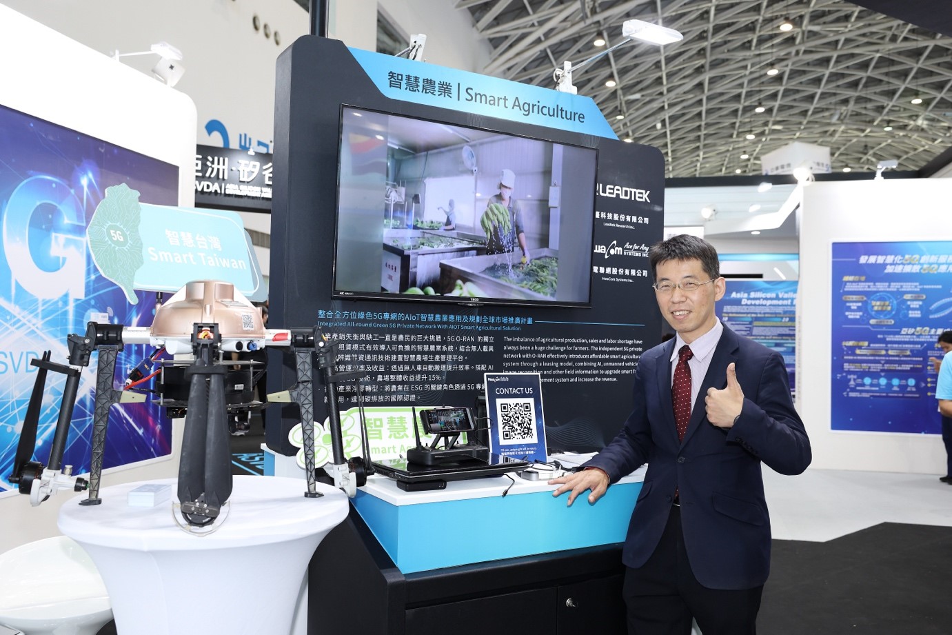 圖說/麗臺科技、華電聯網協力運用5G專網協助農業數位轉型,以科技力發展智慧農業,圖為華電聯網協理楊純福