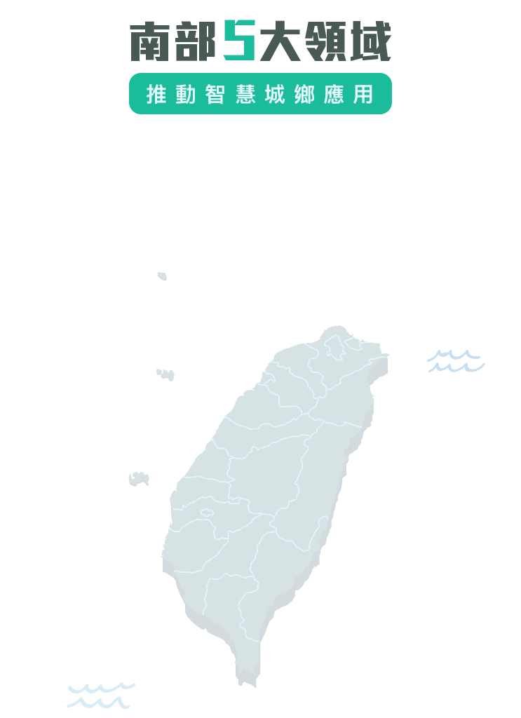 南部5大領域，包含嘉義市、嘉義縣、屏東縣