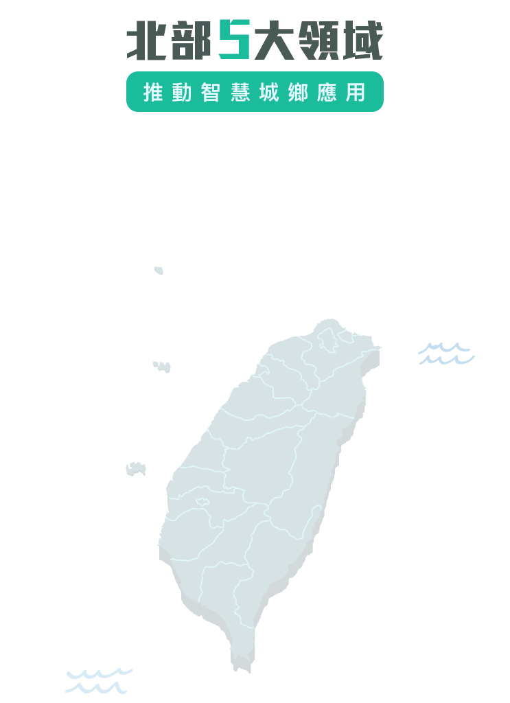 北部5大領域，包含基隆市、新竹市、新竹縣、宜蘭縣
